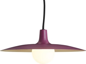 Sistema di illuminazione a binario moderno nero con 2 faretti e 3 lampade a sospensione viola monofase - Slimline Uzzy Panzi