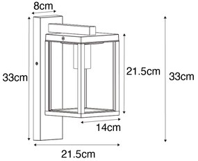 Lanterna da parete industriale marrone ruggine IP44 - Charlois