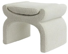 Sgabello crema in tessuto bouclé Nafya - Light &amp; Living