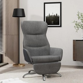 Poltrona Relax Con Poggiapiedi Grigio Scuro İn Tessuto /
