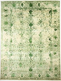Loribaft Tappeto 370 x 280 Verde (Indian) Annodato A Mano