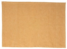 Kave Home - Set Abinadi di 2 individuali in cotone e lino senape 35 x 50 cm