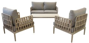 CASCADA - salotto outdoor con struttura in alluminio grigio chiaro, antracite o naturale
