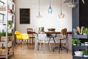 Lampadario Glamour Olbia L.100 nero paralume multicolore 3x E27 LA MIA LUCE