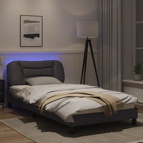 Giroletto con luci led grigio 100x200 cm in similpelle