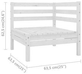 Set Divani da Giardino 3 pz in Legno Massello di Pino