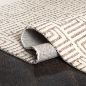 Tappeto di design in lana beige e crema ALSTER Larghezza: 80 cm | Lunghezza: 150 cm