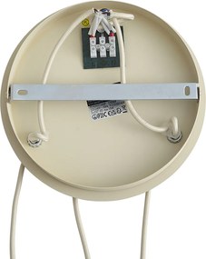 Lampada a sospensione scandinava beige con vetro bianco rotondo a 3 luci - Wisp