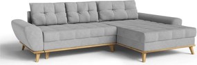 Divano letto angolare grigio chiaro (penisola a destra) Balitco - Ropez