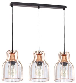 Lampadario a sospensione con filo ARIA 3xE27/60W/230V rame