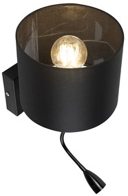 Applique moderna nera con paralume nero - Brescia