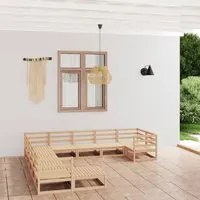 Set Divani da Giardino 11 pz in Legno Massello di Pino 3076044