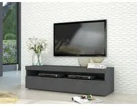 Mobile da soggiorno Porta TV, Made in Italy, Supporto per TV a 1 anta, Credenza da salotto, cm 130x45h36, Grigio Cenere