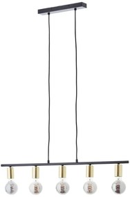 Brilliant - Lampadario a sospensione con cavo KERRY 5xE27/40W/230V nero/ottone