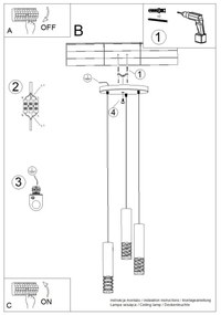 Sollux SL.1689 - Lampadario a sospensione con filo LAMI 3xGU10/10W/230V bianco