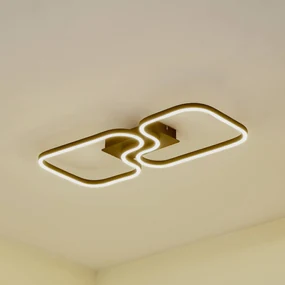 Lucande Plafoniera LED Amiya, 64 cm, nero, alluminio