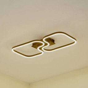 Plafoniera a LED Amiya Lucande, Nero, Soggiorno / Sala da pranzo, Alluminio, Moderno, Plafoniera LED