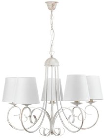 Lampadario Country charm Lampadario Country charm Pompe  5x E14 bianco paralume bianco 5x E14