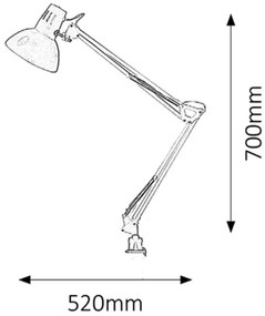 Rabalux 4215 - Lampada da tavolo ARNO 1xE27/60W/230V
