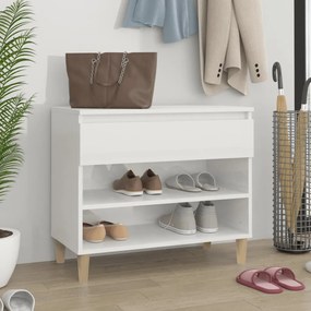 Scarpiera Bianco Lucido 70x36x60 Cm İn Legno Multistrato /