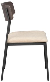 Sedie da pranzo color crema e marrone scuro in un set di 2 pezzi Maymont - Rowico