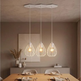 Lampadario LED sospeso su cavo BRYLANT 3xE27/60W/230V, bianco