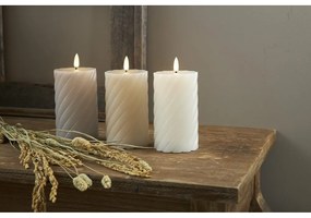 Candela LED in cera grigia, altezza 15 cm Flamme Swirl - Star Trading