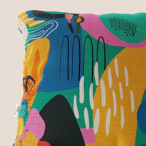 Joy collezione cuscini a fantasie multicolor in tessuto fresco cotone impermeabile giallo