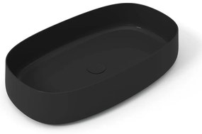 Lavabo da appoggio OLYMPIA CERAMICA ovale in ceramica L 70 x H 15 x P 40 cm nero piletta non inclusa