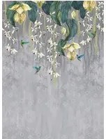 Tapete Trailing Orchid von Osborne & Little - Grey/ Lemon