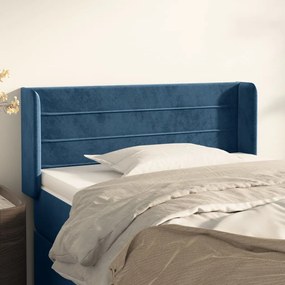 Testiera Ad Orecchio Blu Scuro 103x16x78/88 Cm İn Velluto /