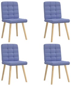 Sedie Da Pranzo 4 Pz Blu Jeans İn Tessuto /