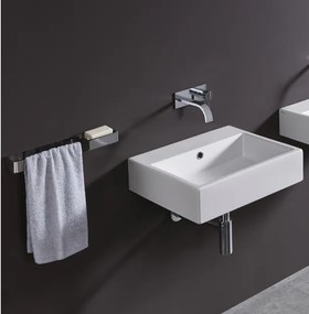 Lavabo 50,5x45 sospeso o da appoggio in ceramica con troppopieno Bianco Matt Cool 001246003 Nic