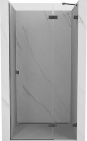 Mexen Lunar porta doccia a battente destra 80 cm, trasparente, canna di fucile - 834-080-000-95-00-P