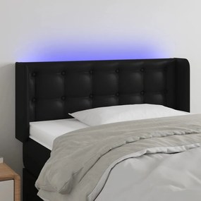 Testiera A Led Nera 103x16x78/88 Cm İn Similpelle /