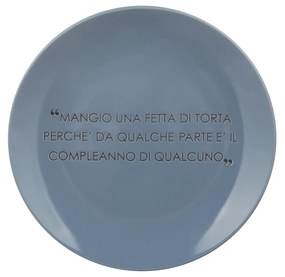 Piatto frutta blu 19 cm stoneware scritta Quotes