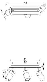 Faretto JOKER 3xGU10/25W/230V blu/oro