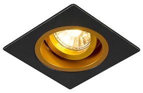 Faretto da incasso intelligente nero con quadrato dorato incl. Wifi GU10 - Chuck