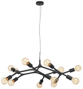 Lampadario Industriale Bocadella nero 12x E27 Ø0cm EGLO