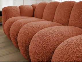 Divano color mattone con rivestimento in bouclé 232 cm Hippolyte – Bobochic Paris