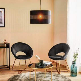 TK Lighting Lampada a sospensione Tago, 1 luce, nero/oro