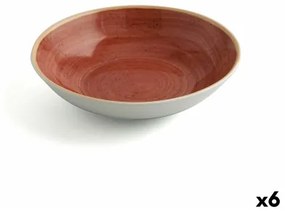 Piatto Fondo Ariane Terra Ceramica Rosso (Ø 21 cm) (6 Unità)