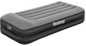 67401 Airbed Tritech Bicolor Nero-Grigio Singolo Floccato Cm 191X97X46 Pompa Elettrica Integrata e Sacca - Bestway