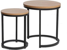 Set di Tavolini da caffè Hola in rovere/nero