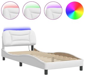 Giroletto con luci led bianco 90x200 cm in similpelle