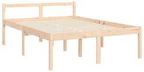 Letto per Anziani con Testiera 140x200 cm in Legno Massello