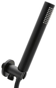 Set doccia nero opaco completo di soffione tondo 30 cm, kit doccetta e miscelatore