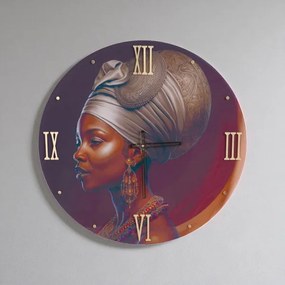 Orologio rotondo da parete D65 cm in vetro temperato e dettagli oro
