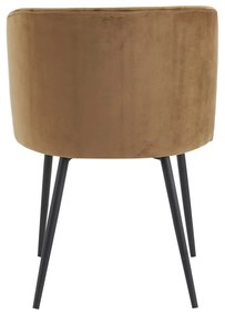 Sedia da pranzo in velluto marrone Elyna - Light &amp; Living