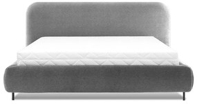 Letto matrimoniale imbottito grigio con contenitore e rete inclusi 160x200 cm Pointt – ELTAP